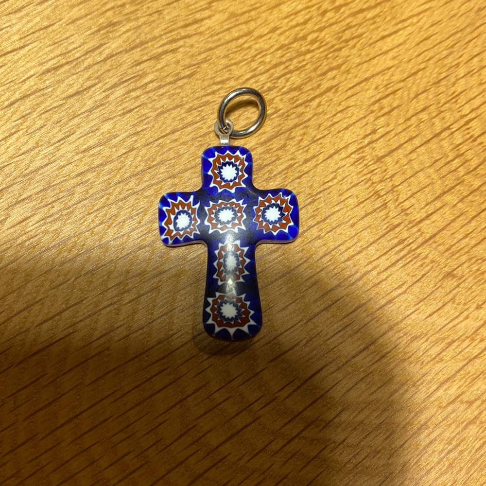 New millefiori Venetian cross. Made in Italy